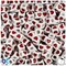 BeadTin White Opaque 7mm Cube Plastic Alpha Beads - Red Hearts (150pcs)
